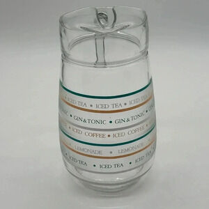 Vtg CULVER FROSTED GLASS ICED TEA COFFEE GIN TONIC LEMONADE Pitcher MCM retro